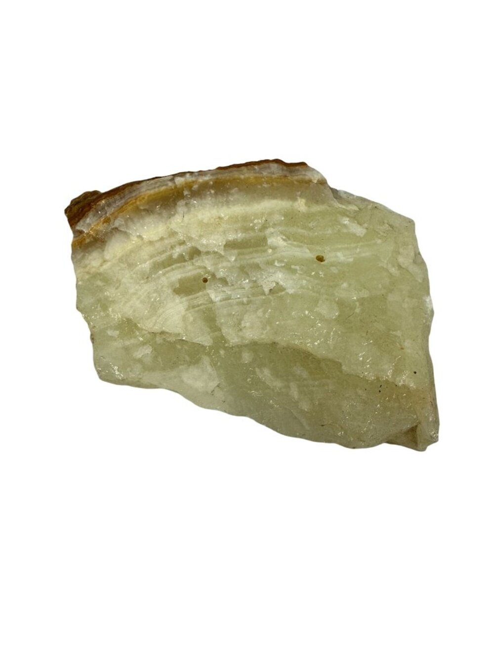 Polished Onyx Slab With Natural Bands & Creamy Layers For Collector Or Display